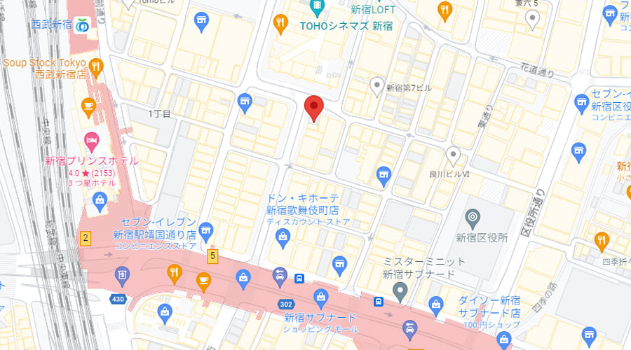ヘアセット IVY 新宿 地図